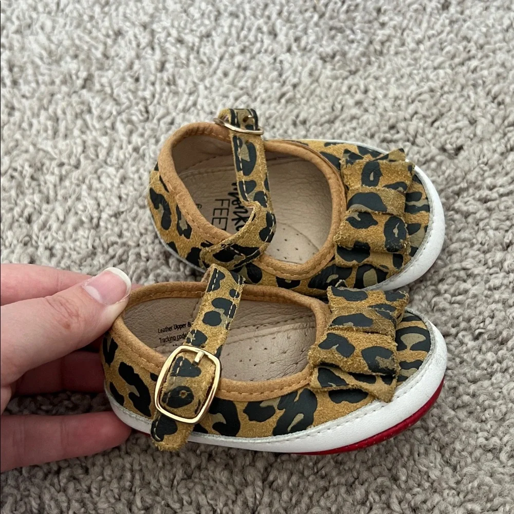 Monkey Feet Baby Walker Cheetah Print Mary Jane Shoes